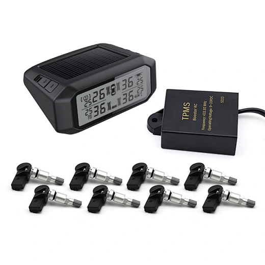 External tire pressure monitoring system with solar power display